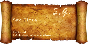 Sax Gitta névjegykártya